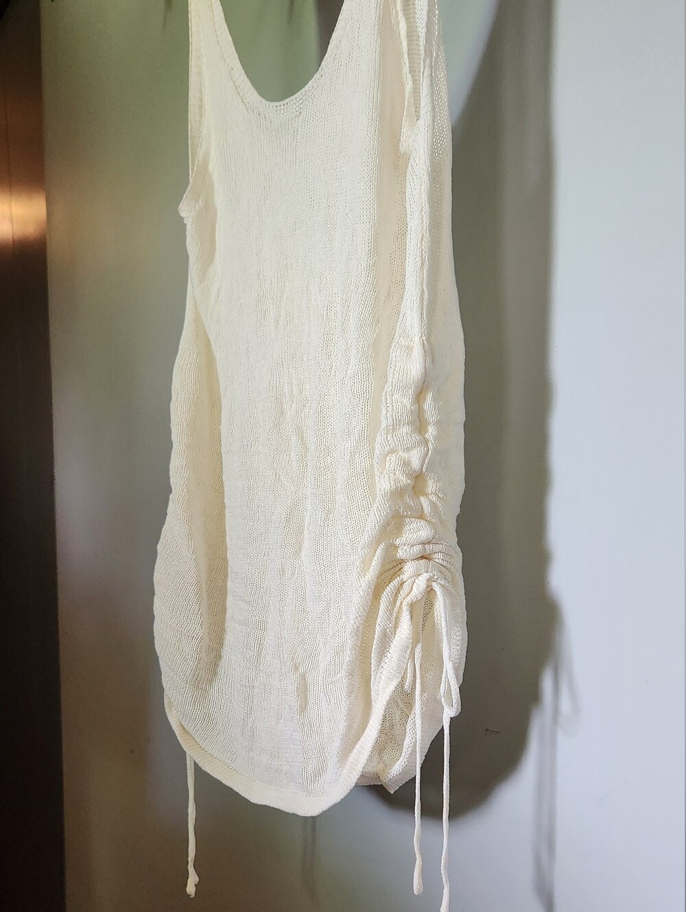 Knit Tank Top with Side Drawstrings Women's Small